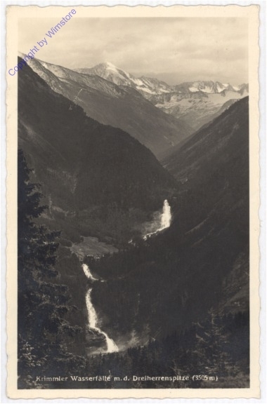 Krimml, Krimmler Wasserfälle mit der Dreiherrenspitze