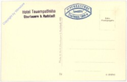 Radstädter Tauern, Passhöhe