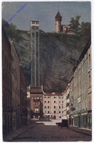 Salzburg, Elektr. Aufzug a.d. Mönchsberg