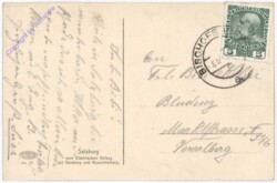 Salzburg, vom elektr. Aufzug mit Gaisberg und Kapuzinerberg