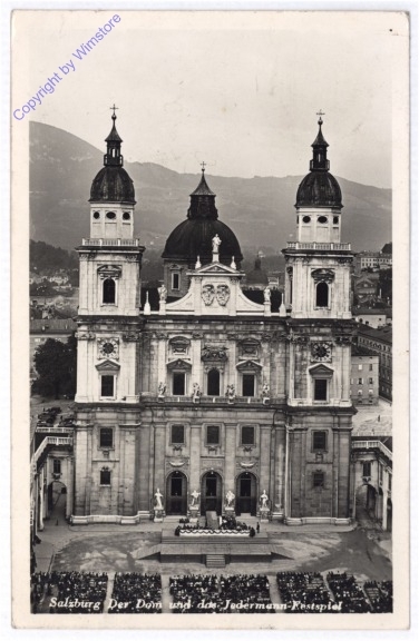 ak197908 Salzburg, Dom und das Jedermann Festspiel