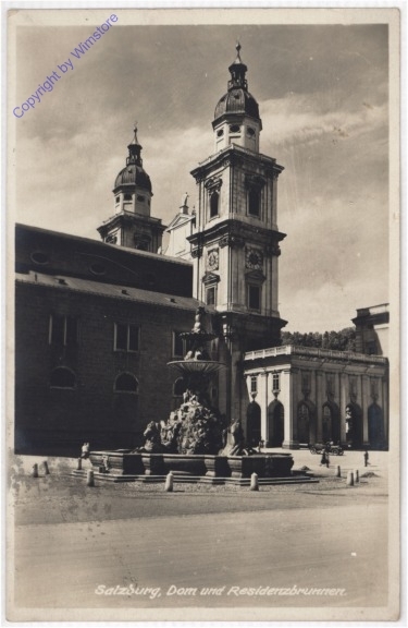 ak197909 Salzburg, Dom und Residenzbrunnen
