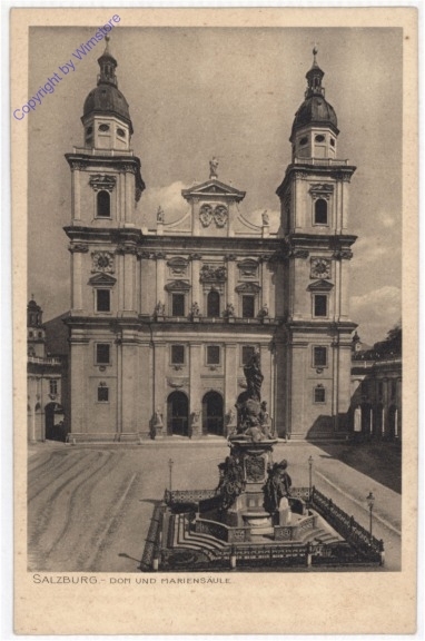 ak197919 Salzburg, Dom und Mariensäule
