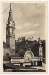 Salzburg, Hohensalzburg, mit Franziskaner- und Peterskirche