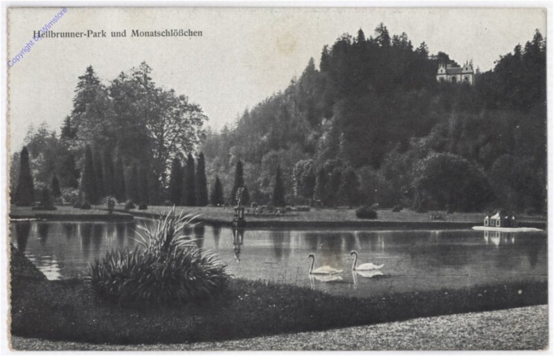 Salzburg, Schloss Hellbrunn, Park und Monatsschlößchen