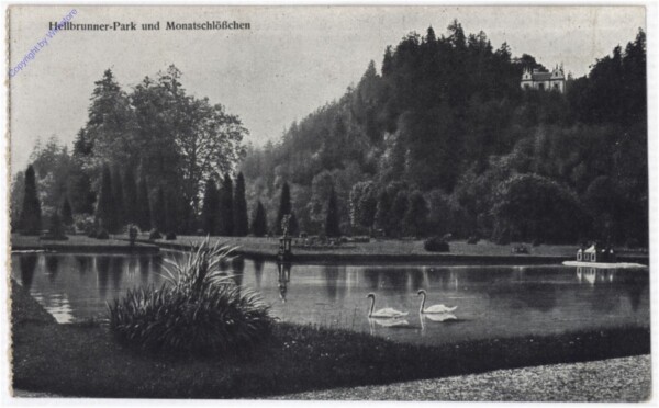 Salzburg, Schloss Hellbrunn, Park und Monatsschlößchen