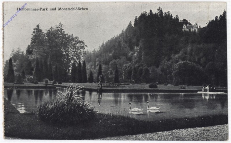 Salzburg, Schloss Hellbrunn, Park und Monatsschlößchen