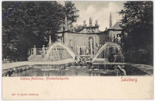 Salzburg, Schloss Hellbrunn, Fürstentischgrotte
