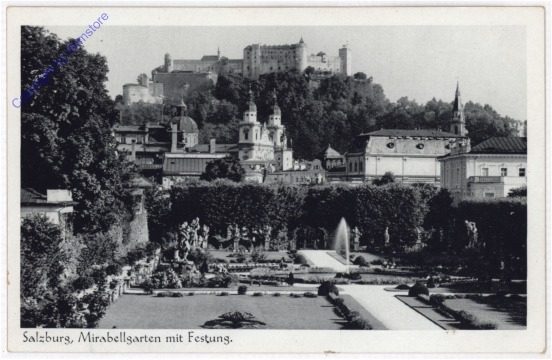 Salzburg, Schloss Mirabell, Mirabellgarten mit Festung