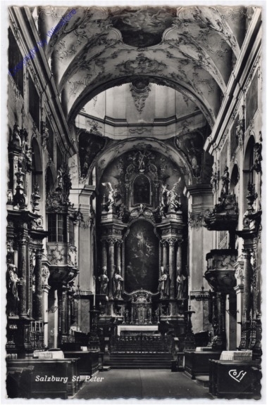 ak198109 Salzburg, St. Peter, Kircheinneres