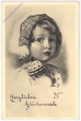ak198112 Kleines Mädchen mit Haube
