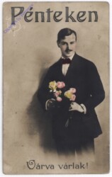 Herr mit Blumen