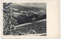 Blick ins verschneite Tal