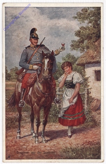 ak198887 Dragoner vor der Schenke