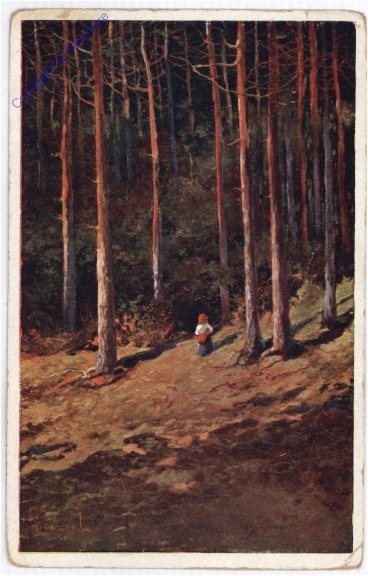 ak198927 Mädchen geht in den Wald