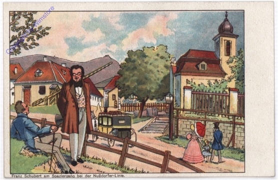 Schubert Franz, Schubert am Spaziergang bei der Nussdorfer-Linie