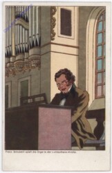 Schubert Franz, Schubert spielt die Orgel in der Lichtenthaler-Kirche