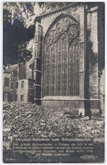 ak199021 Dinant, Größtes Kirchenfenster