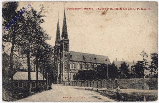 Oostacker-Lourdes, L'Eglise et la Residence des R.P Jesuites