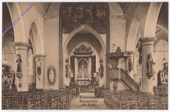 Zwevezeele, Binnenzicht der Kerk