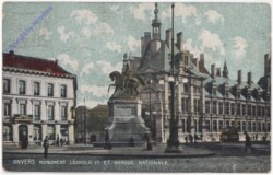 ak199113 Antwerpen, Monument Leopold et Banque Nationale