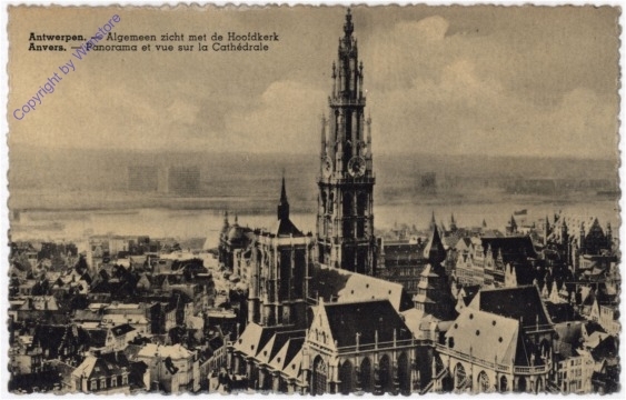 ak199163 Antwerpen, Algemeen zicht met de Hoofdkerk