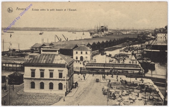 ak199213 Antwerpen, Ecluse entre le petit bassin et l'Escaut