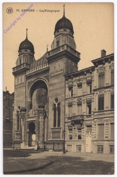 ak199254 Antwerpen, La Sinagogue