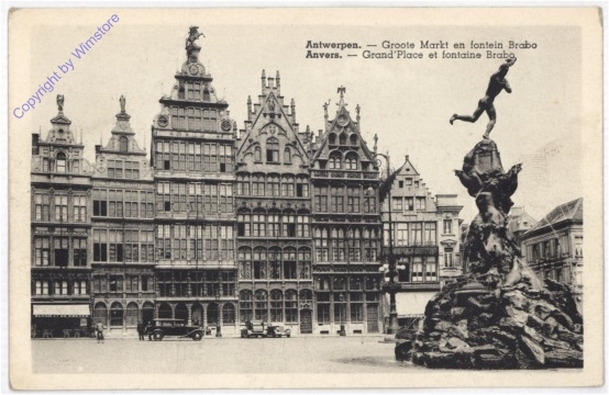 ak199260 Antwerpen, Groote Markt en fotein Barbo