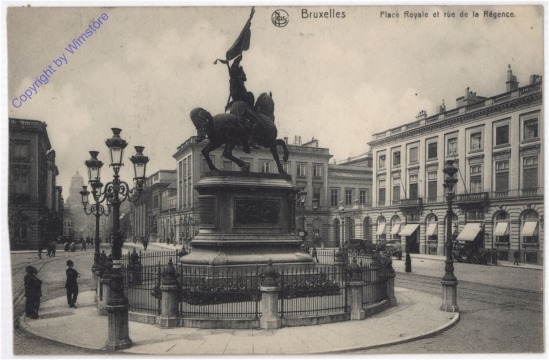 ak199337 Brüssel, Place Royale et rue de la Regence