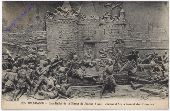 Orleans, Bas-relief de la Statue de Jeanne d'Arc