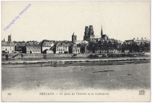 Orleans, Le Quai du Chalelet et la Cathedrale