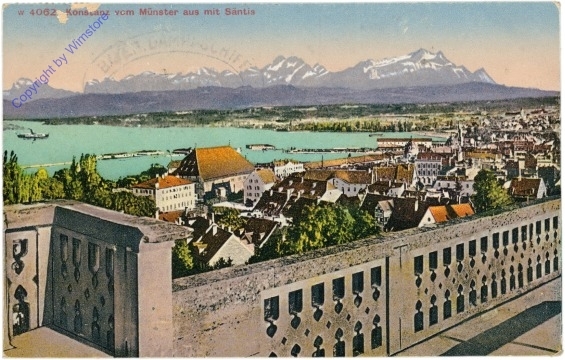 Konstanz, vom Münster aus mit Säntis