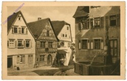 Marbach a. N., Schillers Geburtshaus & Wilder Mann Brunnen