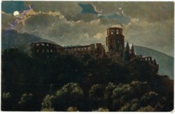 ak200402 Heidelberg, Schloss bei Nacht
