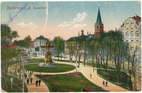 ak200425 Karlsruhe i. B., Kaiserplatz