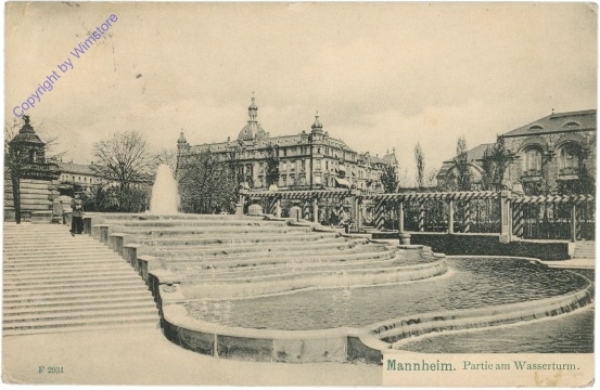 ak200452 Mannheim, Partie am Wasserturm