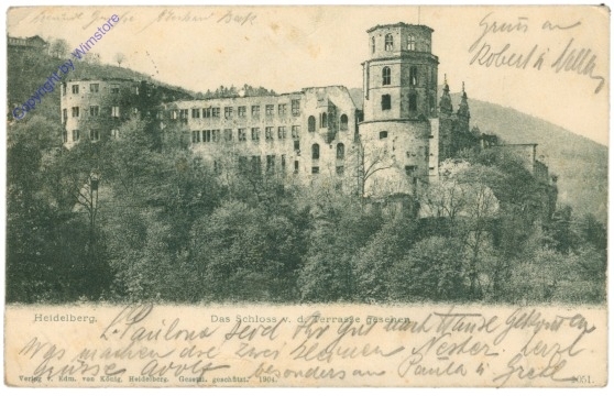 Heidelberg, Das Schloss von der Terrasse gesehen