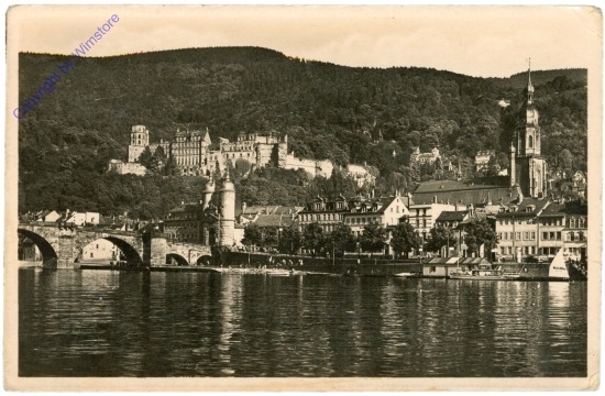 Heidelberg, Aufnahme mit Blick auf das Schloß und Heiliggeistkirche