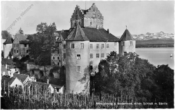 ak200654 Meersburg, Altes Schloss mit Säntis