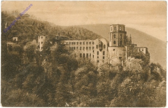 Heidelberg, Das Schloss von der Terrasse gesehen