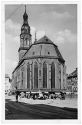 Heidelberg, Marktplatz mit Herkulesbrunnen und Heiliggeistkirche