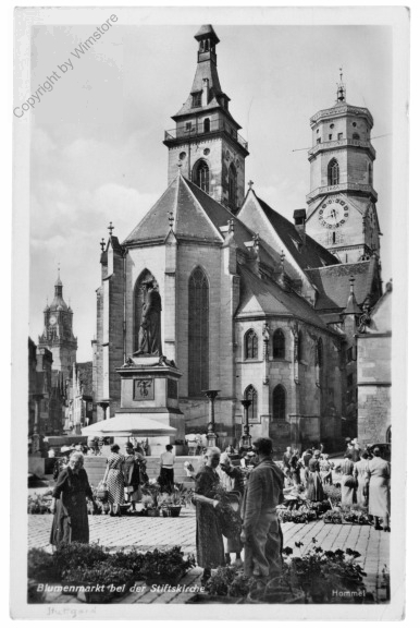 Stuttgart, Blumenmarkt bei der Stiftskirche