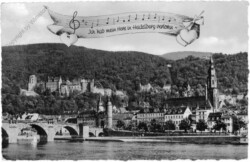 Heidelberg, Alte Brücke mit Blick auf das Schloß