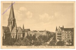 Berlin, Wilmersdorf, Ludwigkirch-Platz Ecke Pfalzburger Str u. Ludwigkirchstr.