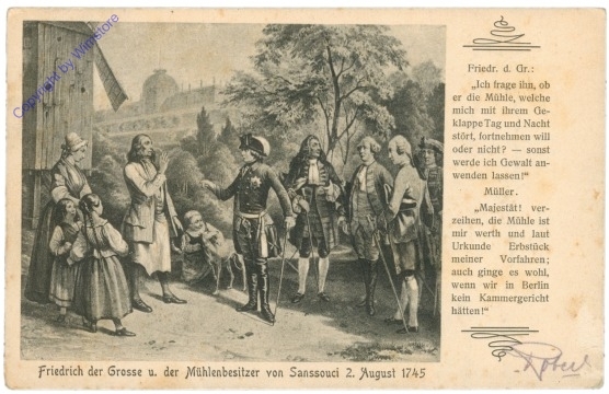 Potsdam, Friedrich der Große u der Mühlenbesitzer von Sanssouci