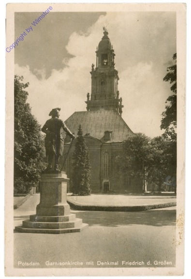 Potsdam, Garnisonkirche mit Denkmal Friedrich d. Großen