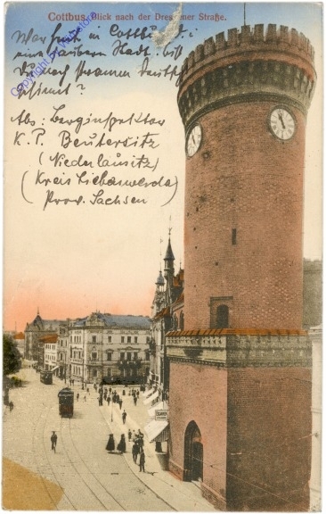 Cottbus, Blick nach der Dresdner Straße