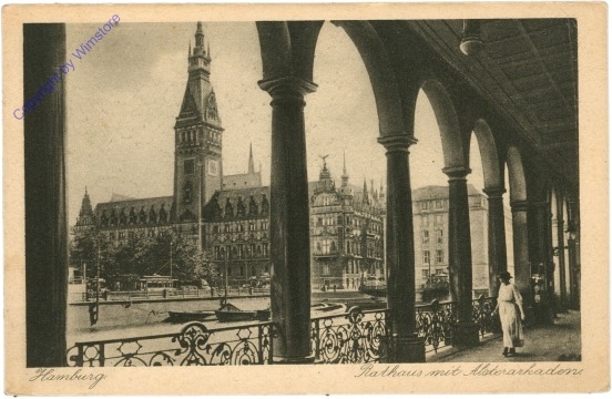 Hamburg, Rathaus mit Alsterarkaden