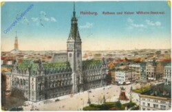 Hamburg, Rathaus und Kaiser Wilhelm-Denkmal